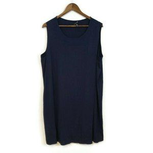 Eileen Fisher Navy Blue Wide Strap Tank Dress